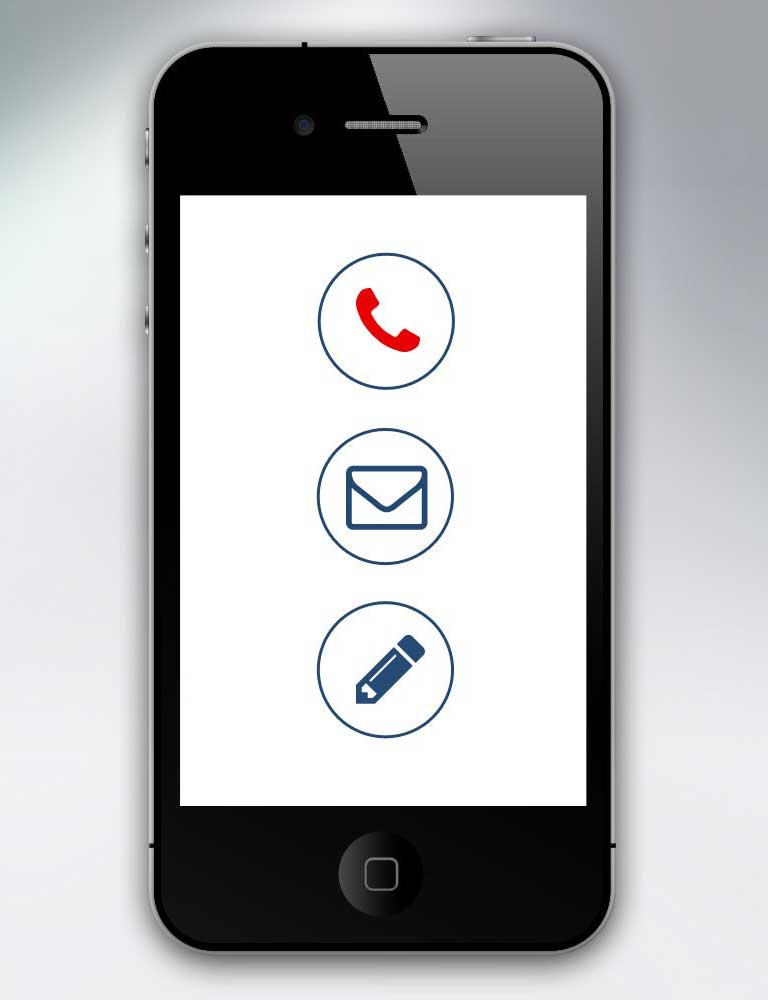 Telefon mit Kontaktmöglichkeiten-Icons